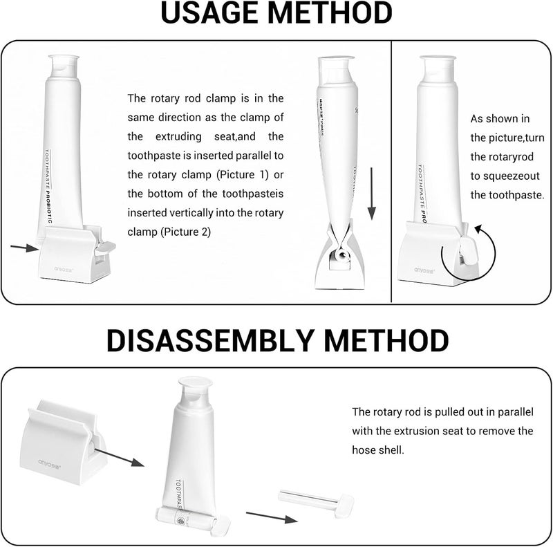JIAKAI حامل معجون الأسنان 2 قطعة مع أنبوب دوار - Image 4